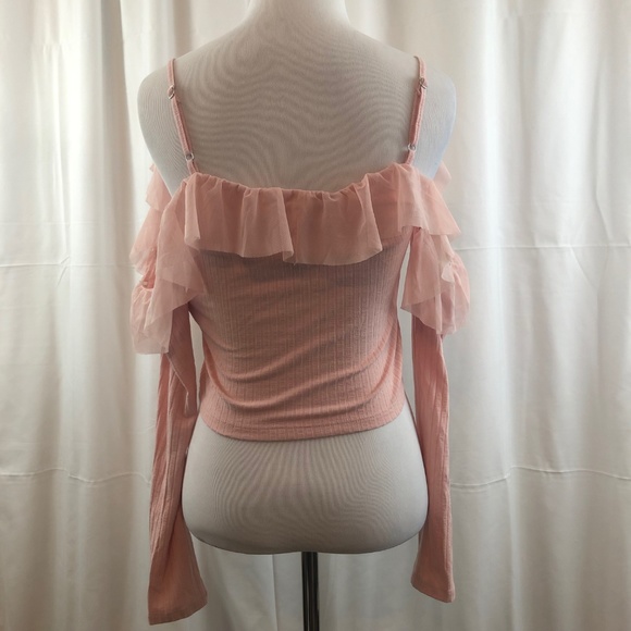 FOREVER21 Pink Ruffled Long Sleeve Blouse - Picture 4 of 7